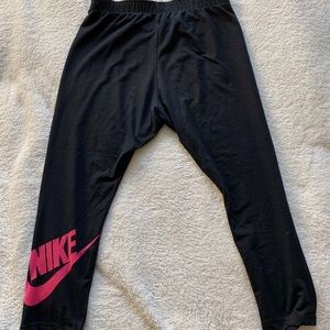 Gently Used Pink and Black Nike Leggings